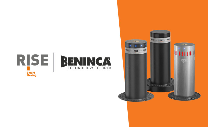 RISE and Beninca bollards in steel and stainless steel finishes